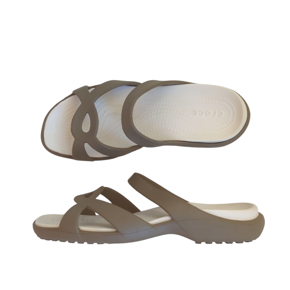 Crocs Meleen Twist Lightweight Summer Sandals 8 Taupe - Picture 4 of 16